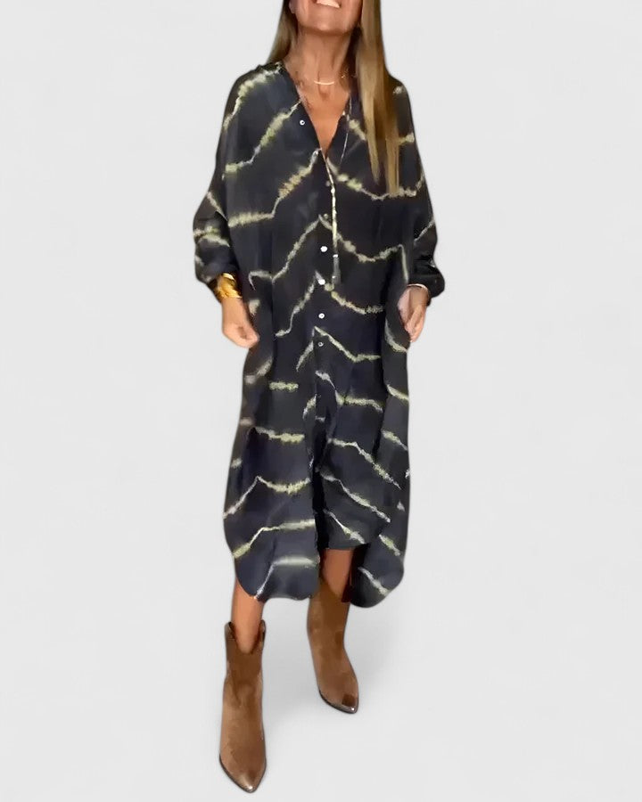 Elegant Boho Striped Maxi Dress for Effortless Style 0