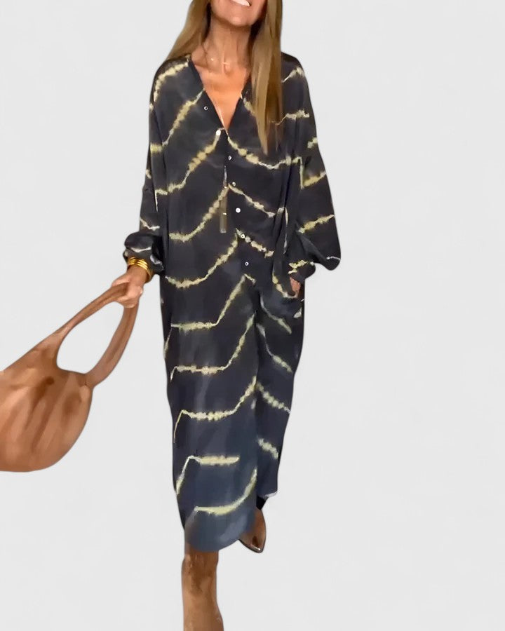 Elegant Boho Striped Maxi Dress for Effortless Style 1