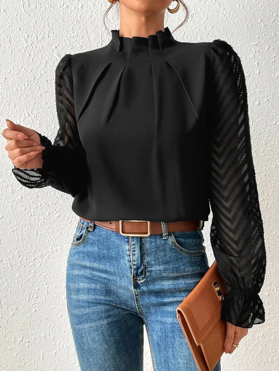 Elegant Casual Turtleneck Womens Blouse - Versatile Winter Style for Every Occasion 0