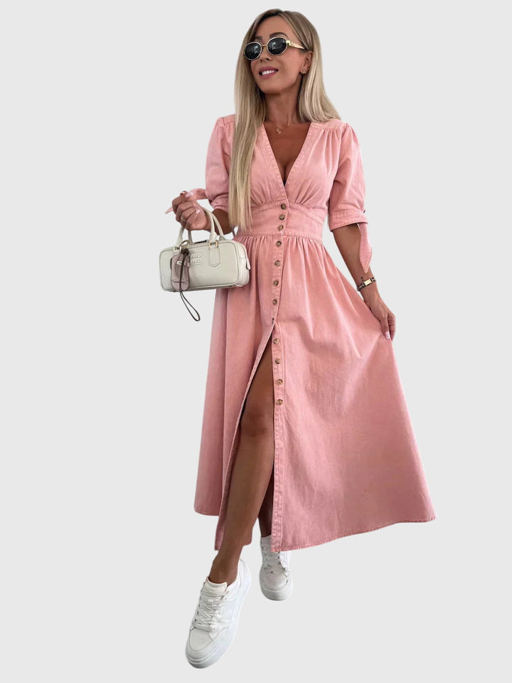 Elegant Denim Dress for Effortless Sophistication and Comfort 0