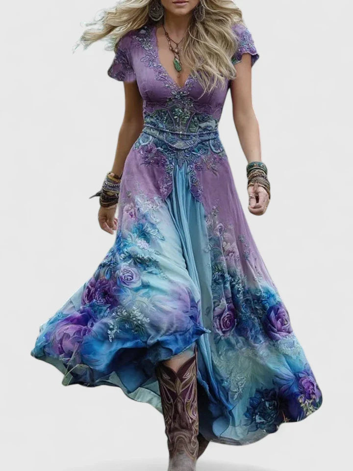 Elegant Floral Maxi Dress for Summer Casual Outings 0