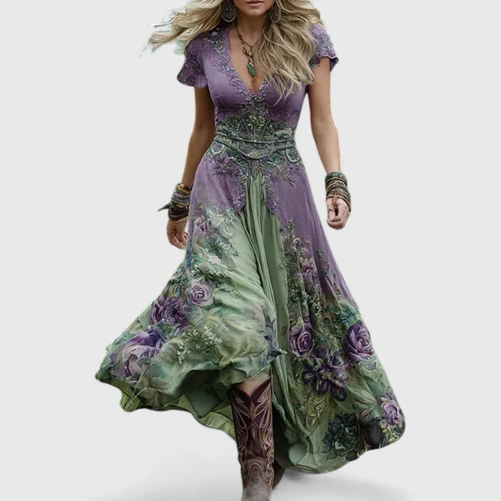 Elegant Floral Maxi Dress for Summer Casual Outings 1