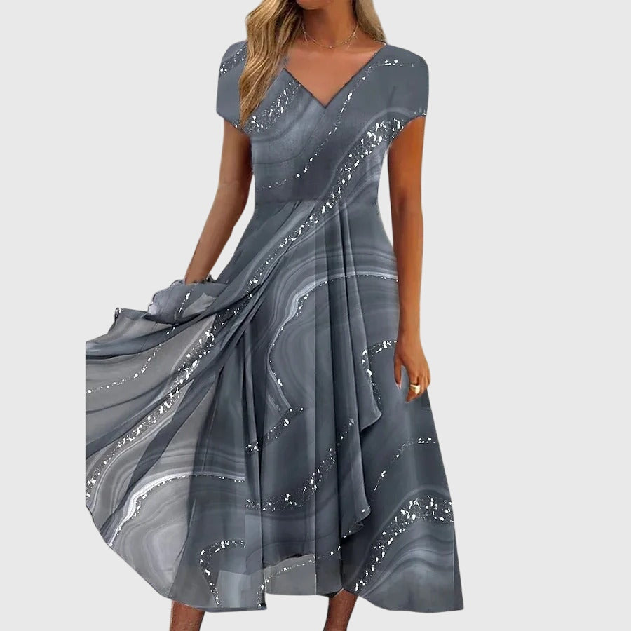 Elegant Flowing Midi Dress for Women - Timeless Charm & Comfort 1