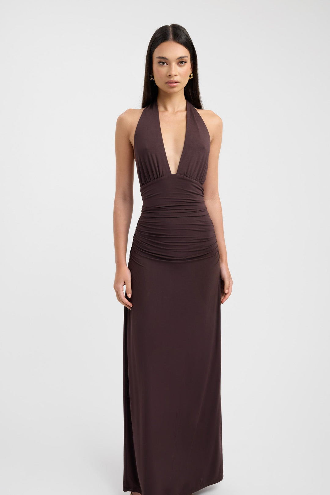 Elegant Maxi Dress for Evening Events - Figure-Hugging Halter Style 1