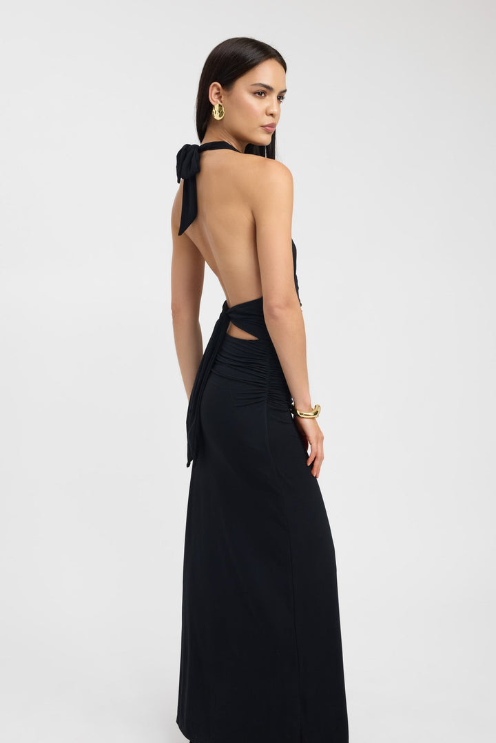 Elegant Maxi Dress for Evening Events - Figure-Hugging Halter Style 4