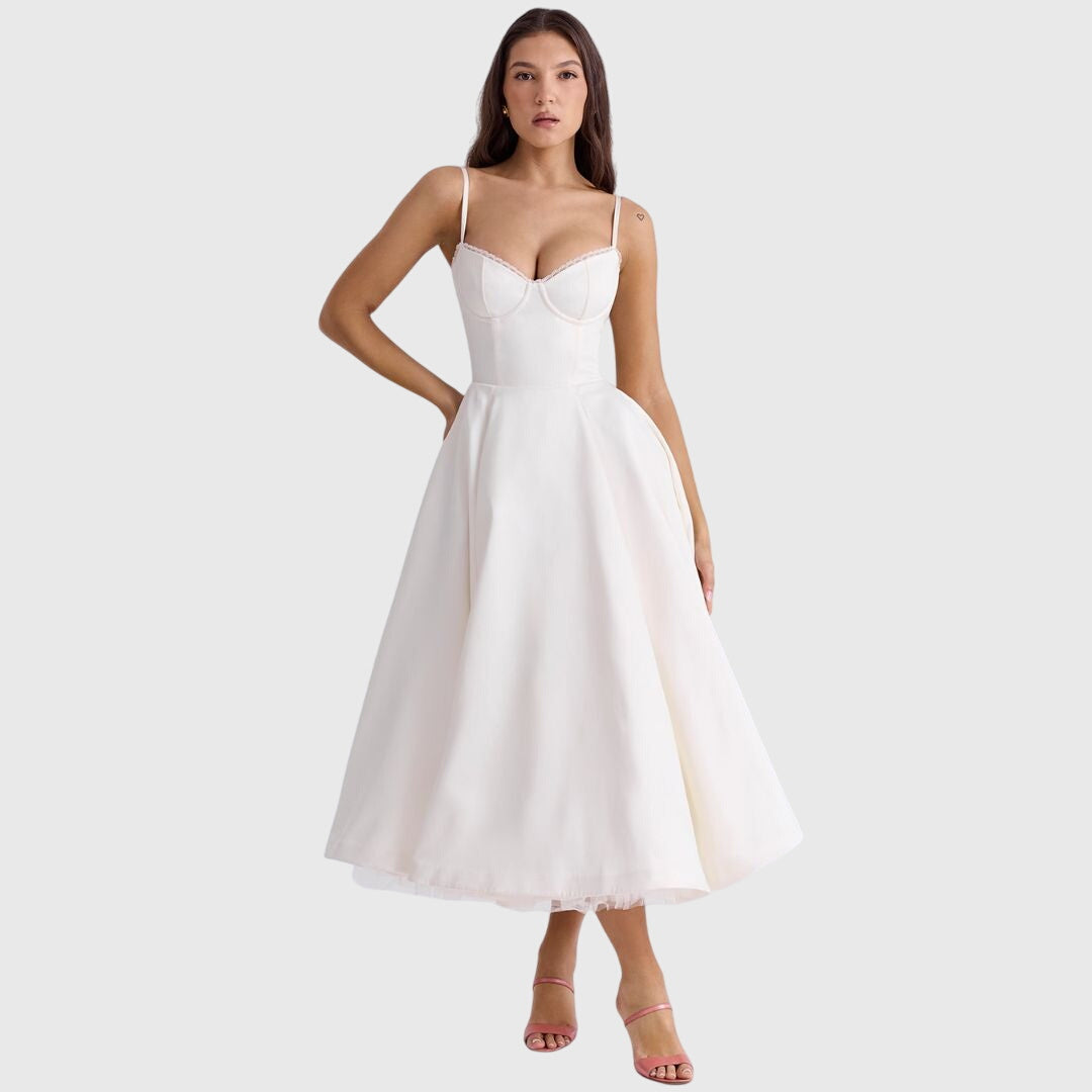 Elegant Maxi Dress for Special Occasions - Adjustable Straps, Flowing Skirt 1