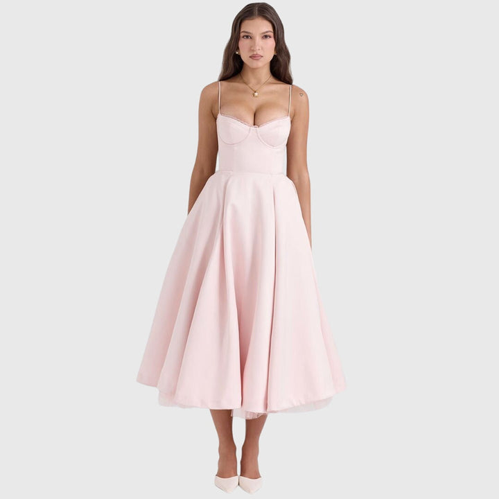 Elegant Maxi Dress for Special Occasions - Adjustable Straps, Flowing Skirt 2
