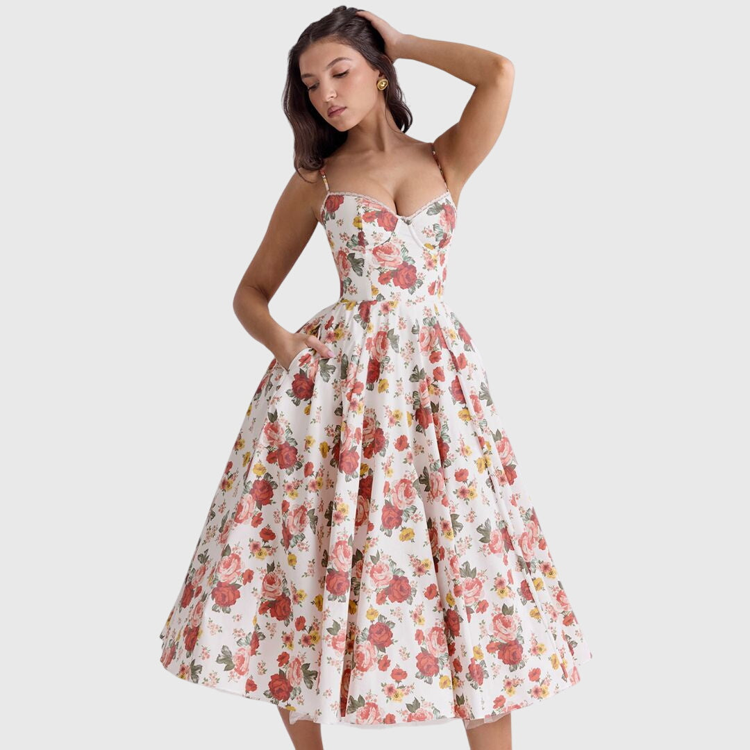 Elegant Maxi Dress for Special Occasions - Adjustable Straps, Flowing Skirt 8
