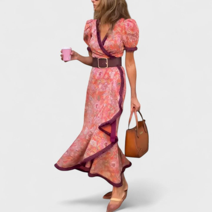 Elegant Maxi Dress for Women - Soft Pink Flowing Design for Any Occasion 0