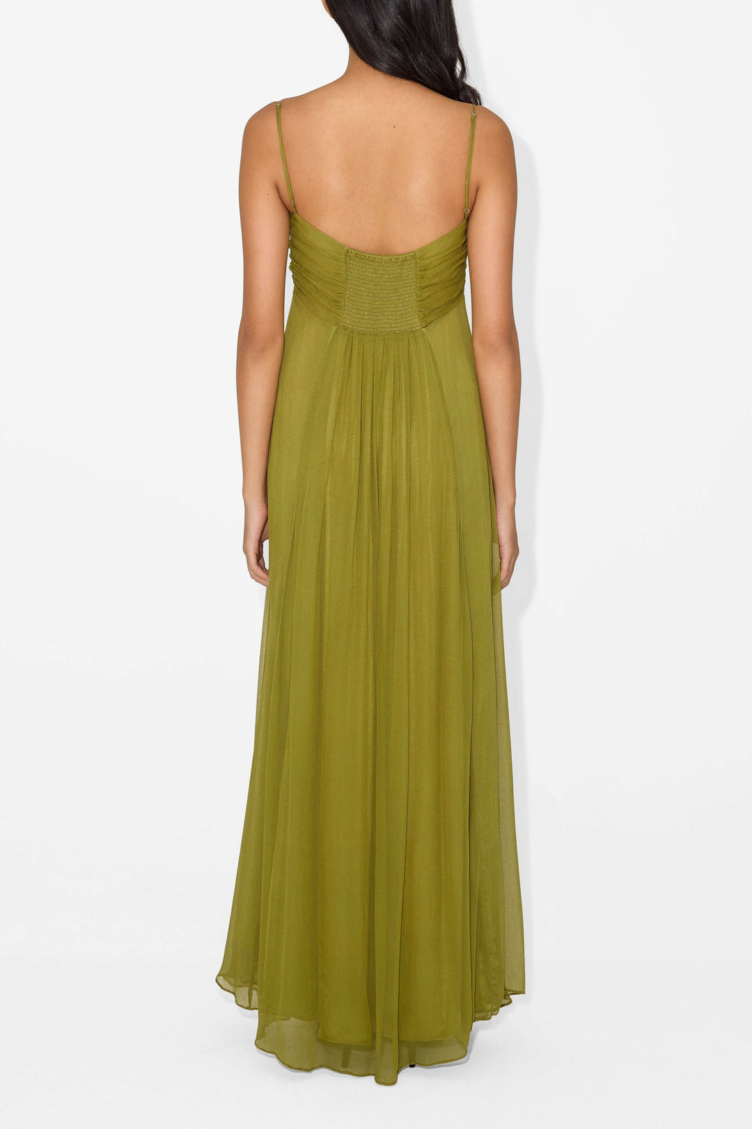 Elegant Maxi Dress with Halter Neck and A-Line Skirt for Evening Events 2