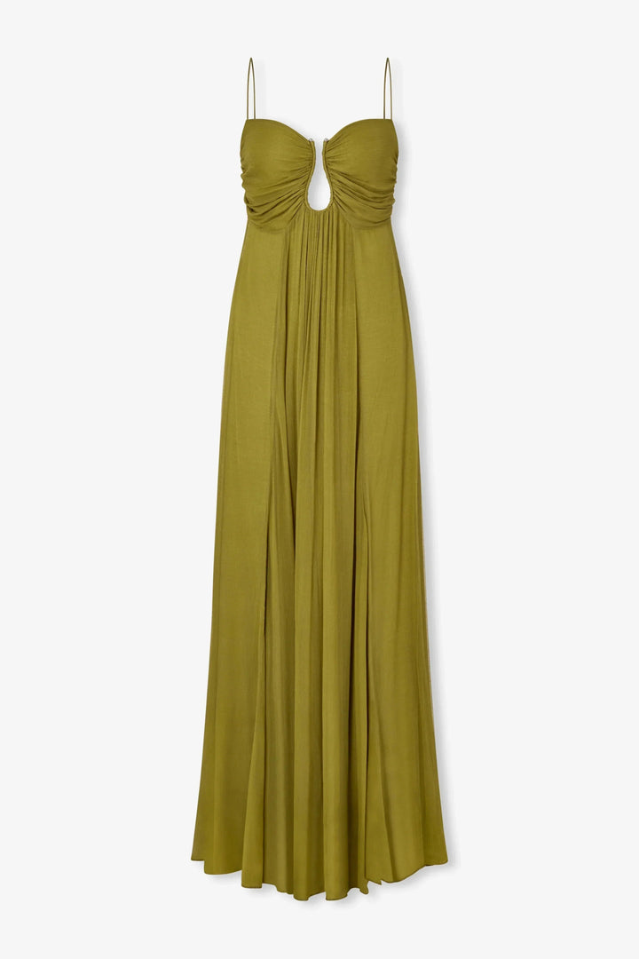 Elegant Maxi Dress with Halter Neck and A-Line Skirt for Evening Events 3