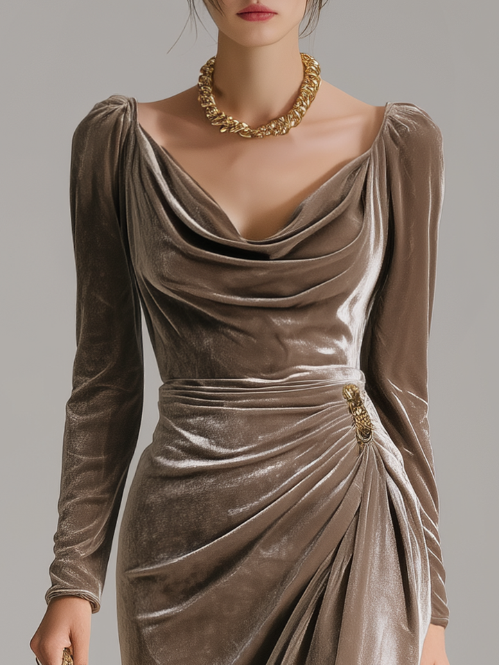 Elegant Midi Dress for Women - Sophisticated and Versatile Style 2