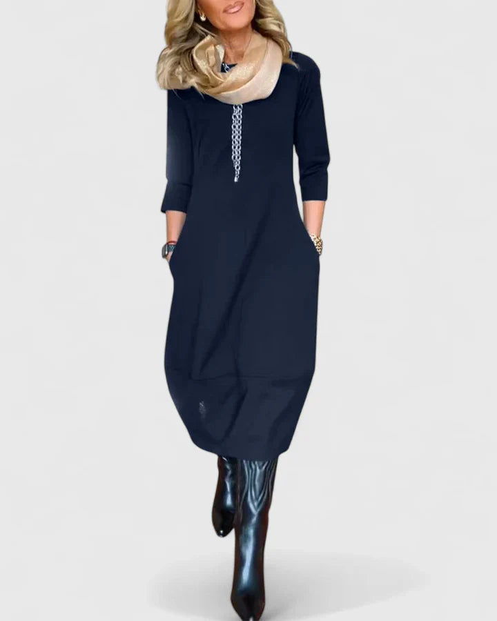 Elegant Midi Dress for Women - Timeless Style and Comfort 0