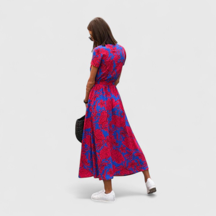 Elegant Midi Dress with Adjustable Wrap Fit and Side Slit for Versatile Style 2