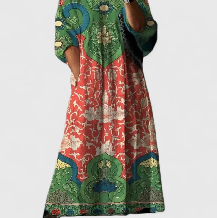 Elegant Midi Dress with Floral Print for Summer Occasions 1