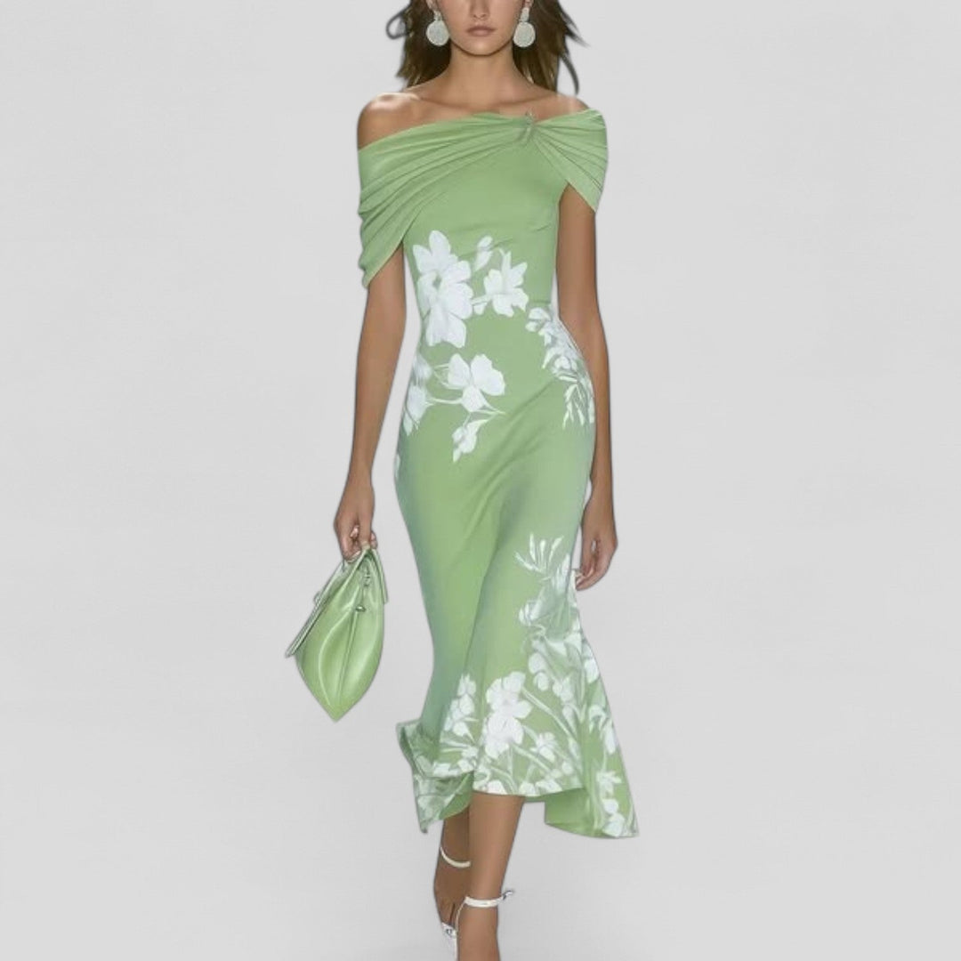 Elegant Midi Dress with Unique Print for Effortless Style 0