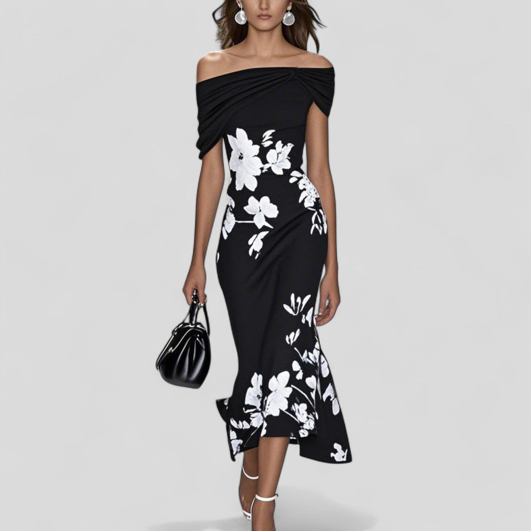 Elegant Midi Dress with Unique Print for Effortless Style 2