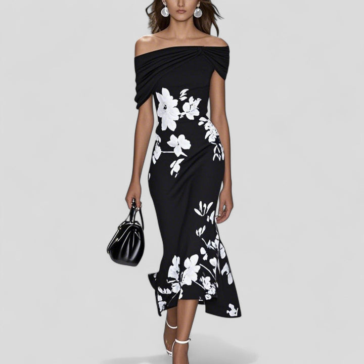 Elegant Midi Dress with Unique Print for Effortless Style 2