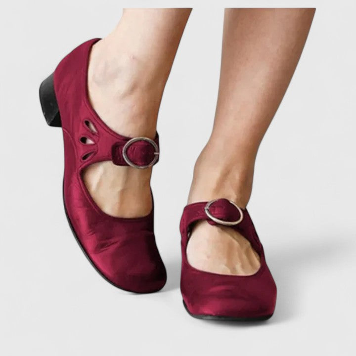 Elegant Round Toe High Heels for Women - Comfortable Ankle Buckle Design 2