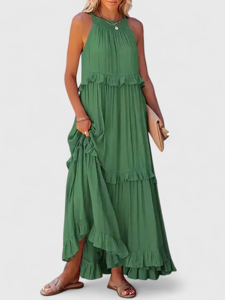 Elegant Sleeveless Dress with Ruffle Details for Versatile Style 12