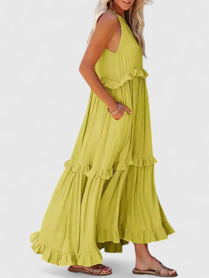 Elegant Sleeveless Dress with Ruffle Details for Versatile Style 3