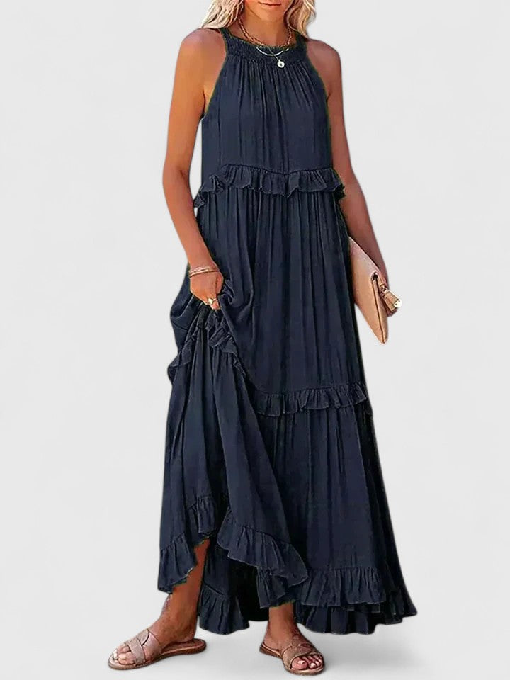 Elegant Sleeveless Dress with Ruffle Details for Versatile Style 6