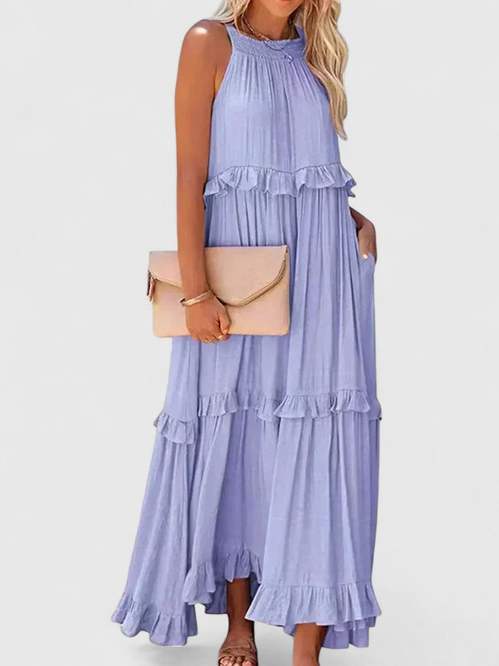 Elegant Sleeveless Dress with Ruffle Details for Versatile Style 9