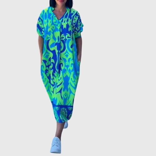 Elegant Summer Dress with Floral Pattern for Effortless Style 0