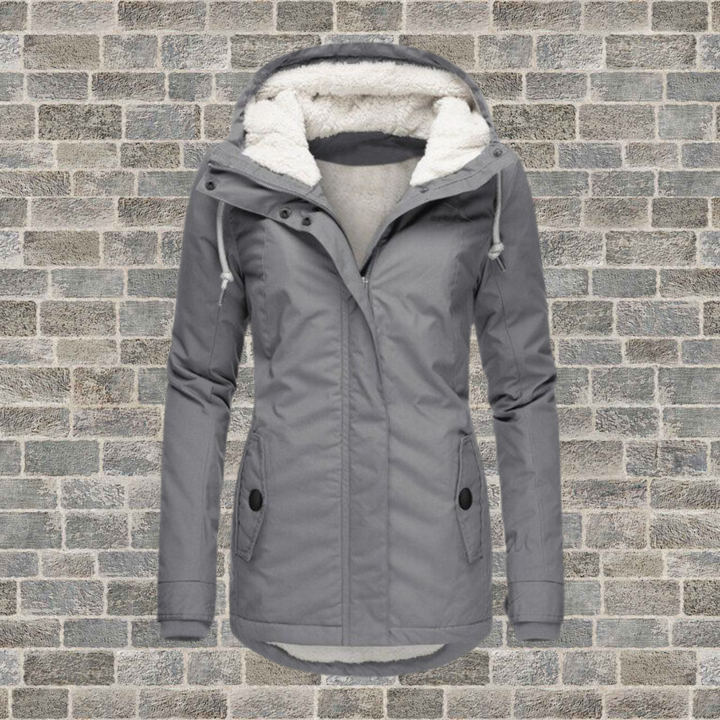Elegant Winter Coat for Women with Cozy Hood - Stylish Pleated Design for Cold Weather 0