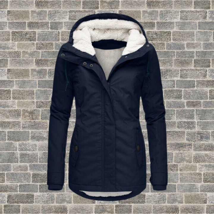 Elegant Winter Coat for Women with Cozy Hood - Stylish Pleated Design for Cold Weather 3