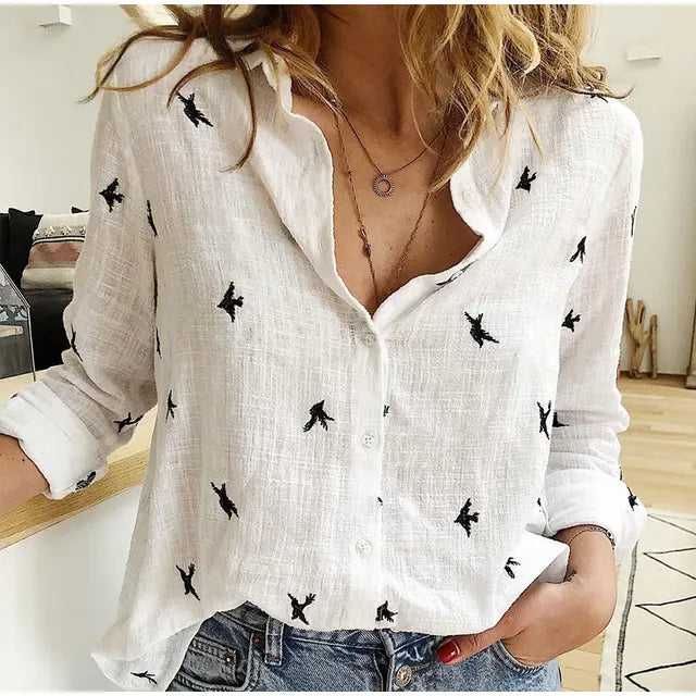 Elegant Women's Blouse with Long Sleeves and Sophisticated Collar - Versatile Style for Office and Casual Wear 2