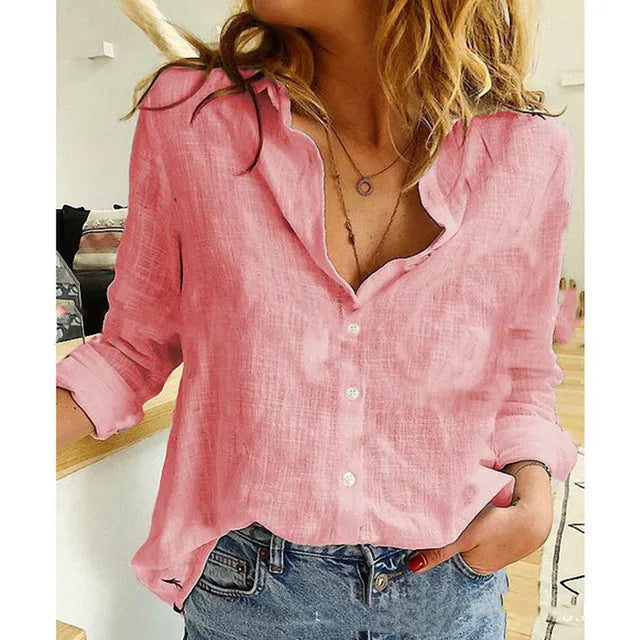 Elegant Women's Blouse with Long Sleeves and Sophisticated Collar - Versatile Style for Office and Casual Wear 5