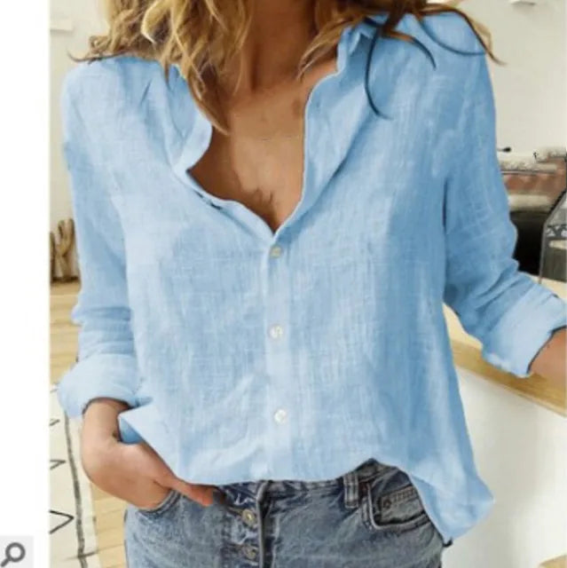 Elegant Women's Blouse with Long Sleeves and Sophisticated Collar - Versatile Style for Office and Casual Wear 6
