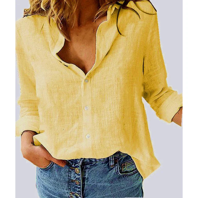 Elegant Women's Blouse with Long Sleeves and Sophisticated Collar - Versatile Style for Office and Casual Wear 9