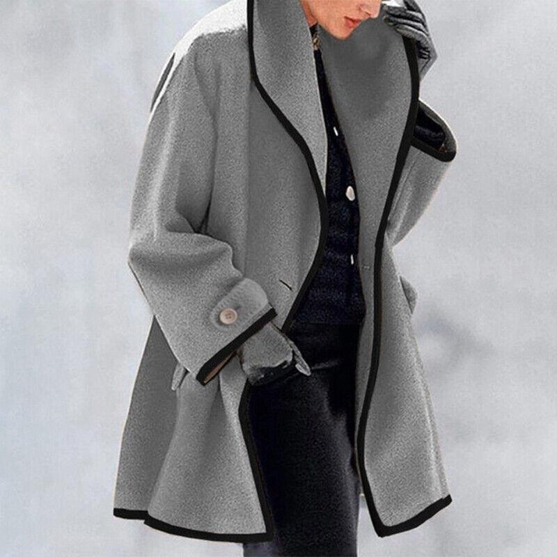Elegant Women's Buttoned Coat with Modern Tailored Cut for Autumn and Winter 6