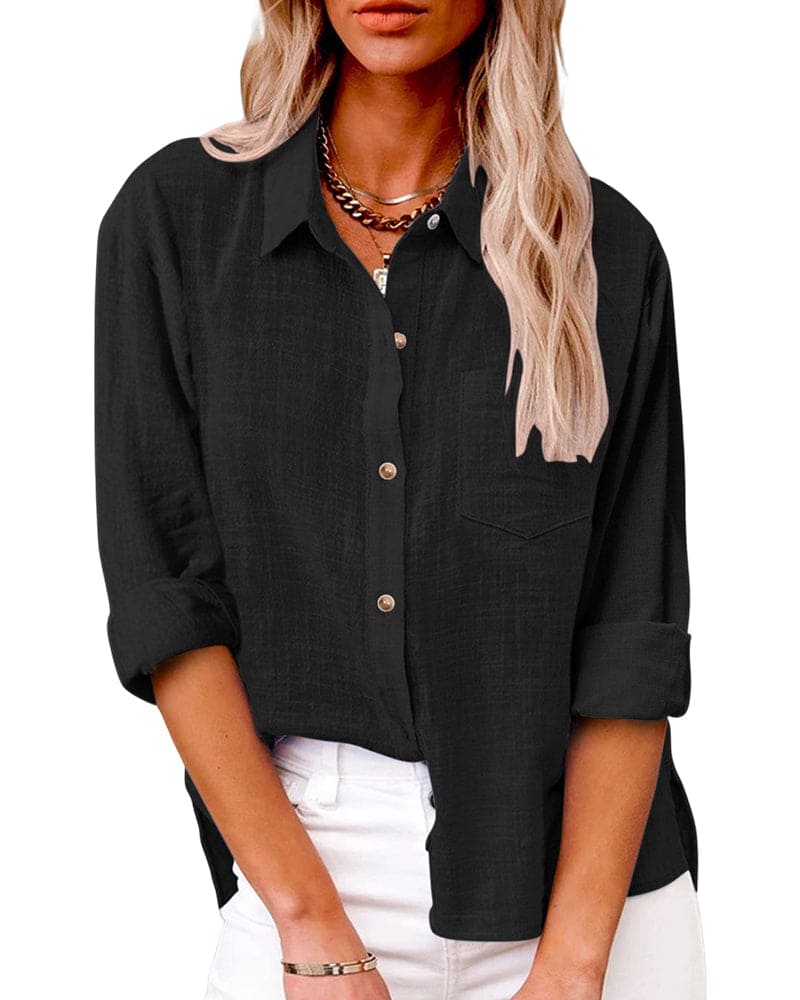 Elegant Women's Long Sleeve Blouse - Versatile Casual Top for Every Occasion 3