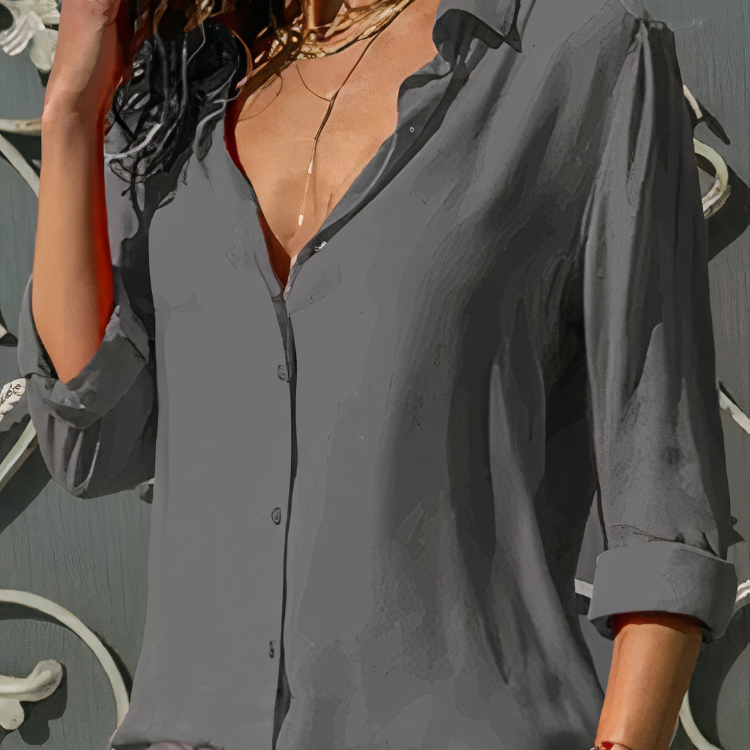 Elegant Women's Long Sleeve Blouse - Versatile Day to Night Top 5