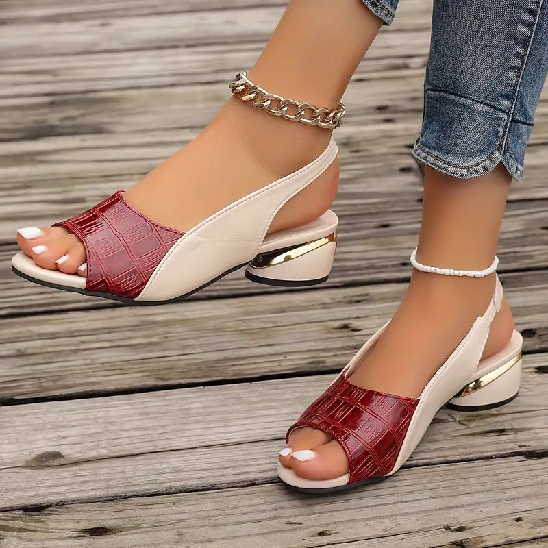 Elegant Women's Sandals with Block Heel - Comfortable Open-Toe Design for Chic Style and Versatile Wear 1