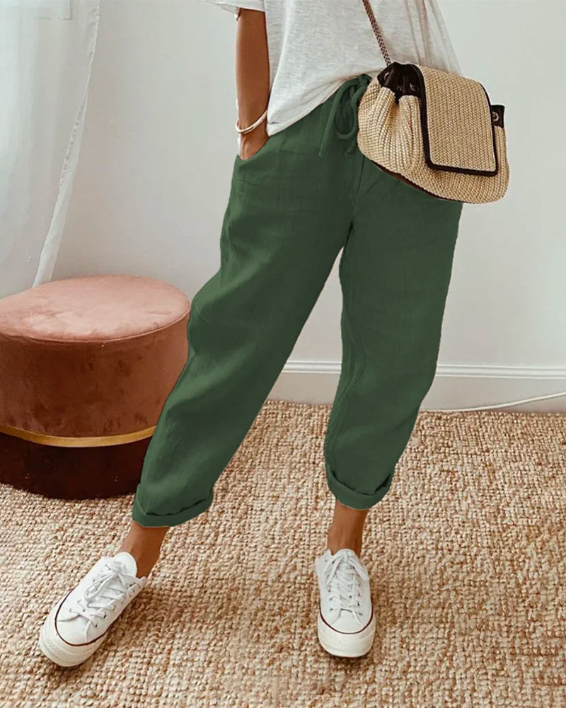 Elegant Women's Trousers with Comfort Stretch Waistband 4