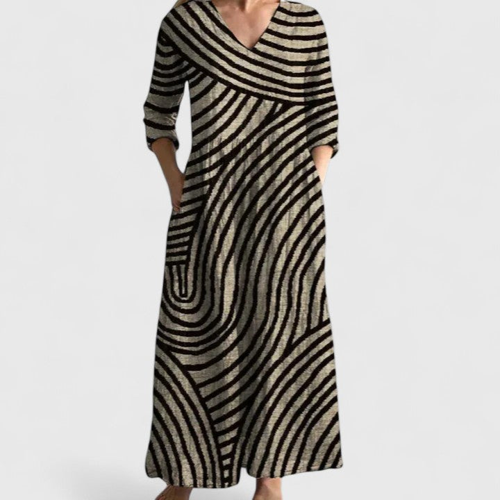 Elegant Women's V-Neck Dress with Pockets for Effortless Style - Chic and Versatile Dresses for Any Occasion 0