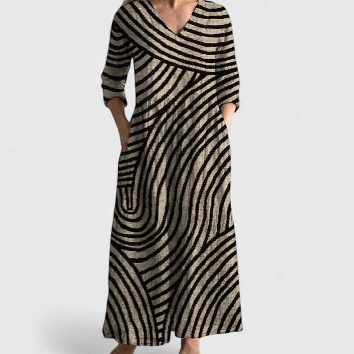 Elegant Women's V-Neck Dress with Pockets for Effortless Style - Chic and Versatile Dresses for Any Occasion 1