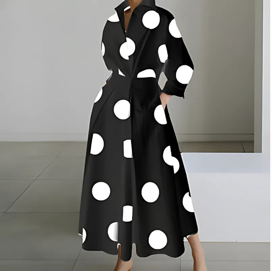 Elegant Women's Wrap Maxi Dress with Flattering Silhouette 1