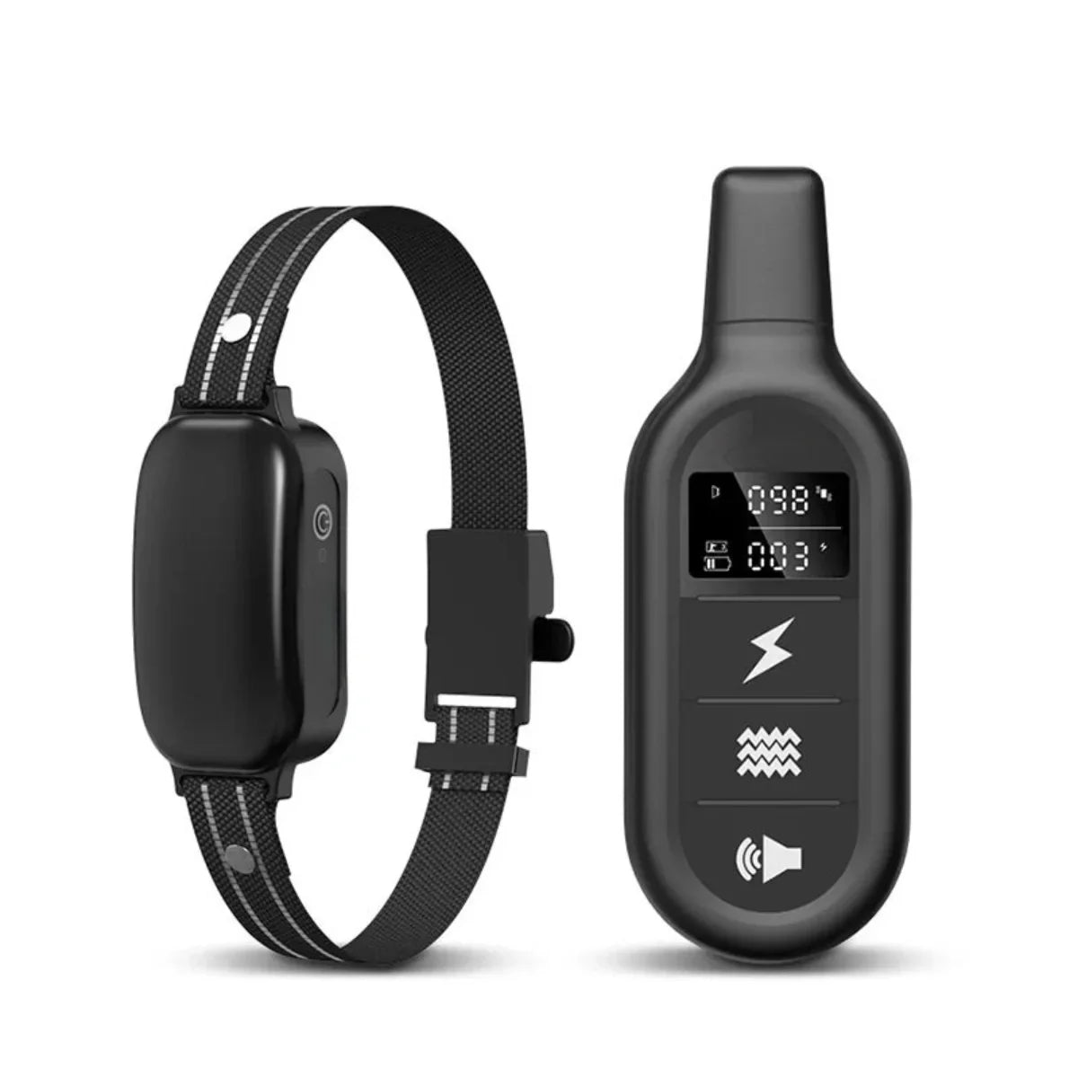 Elektriskt hundträningshalsband med fjärrkontroll, vattentätt, 16 justerbara stötdämparnivåer, 1000 m räckvidd, pip- och vibrationslägen 0