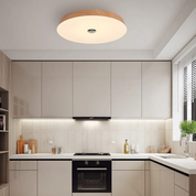 Evon - Rund LED-taklampa med naturlig träådring 5