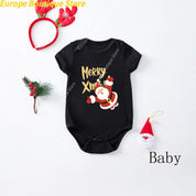 Familjematchande julpyjamasset med korta ärmar i bomull 6