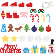 FeltJoy | Dekorativ julgran på väggen med hängande filtdekorationer 3