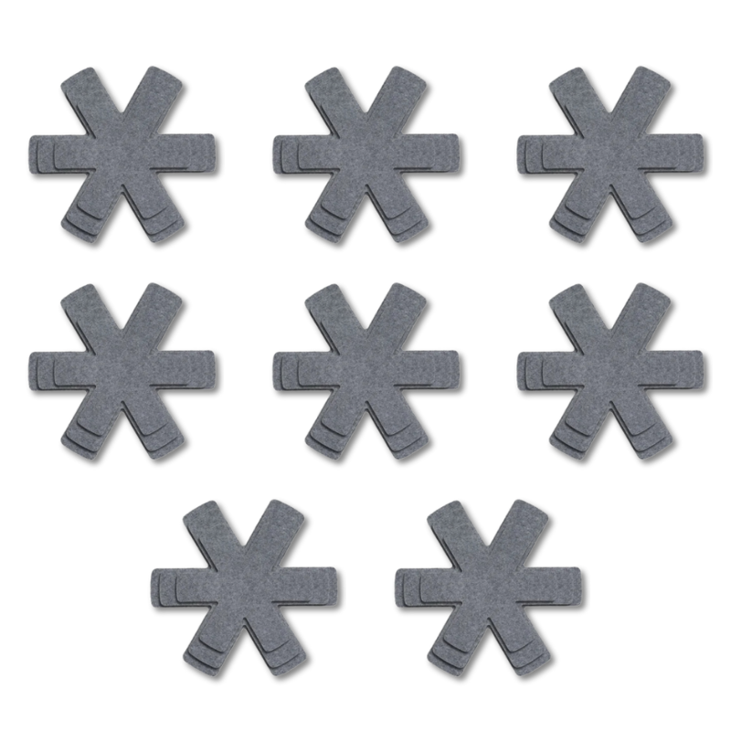 Filtdynor för Kastruller och Stekpannor – Skyddar mot Repor och Skador, Halkfria och Värmebeständiga, 12-pack och 24-pack Grå 3