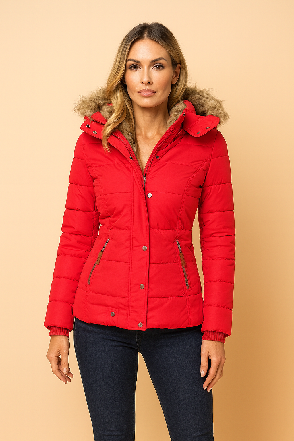 Fitted Hooded Puffer Jacket for Women - Stylish Winter Insulation 5
