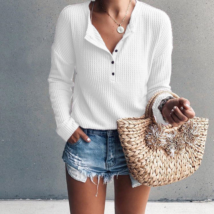 Flattering V-Neck Shirt for Women - Elegant & Versatile Style 1