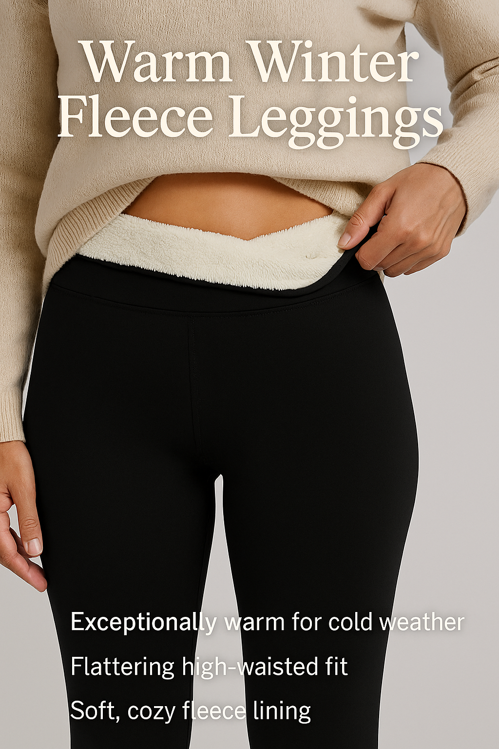 Fleece Lined Leggings for Women - High-Waisted Winter Comfort & Style 2